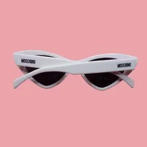 Moschino Women\'s White and Silver Stud Cat Eye Sunglasses Moschino Cat Eye Sunglasses White for Women for sale | eBay main image 3